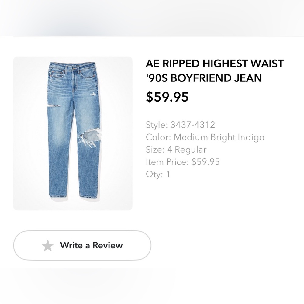 American Eagle Ripped 90s Boyfriend Jeans